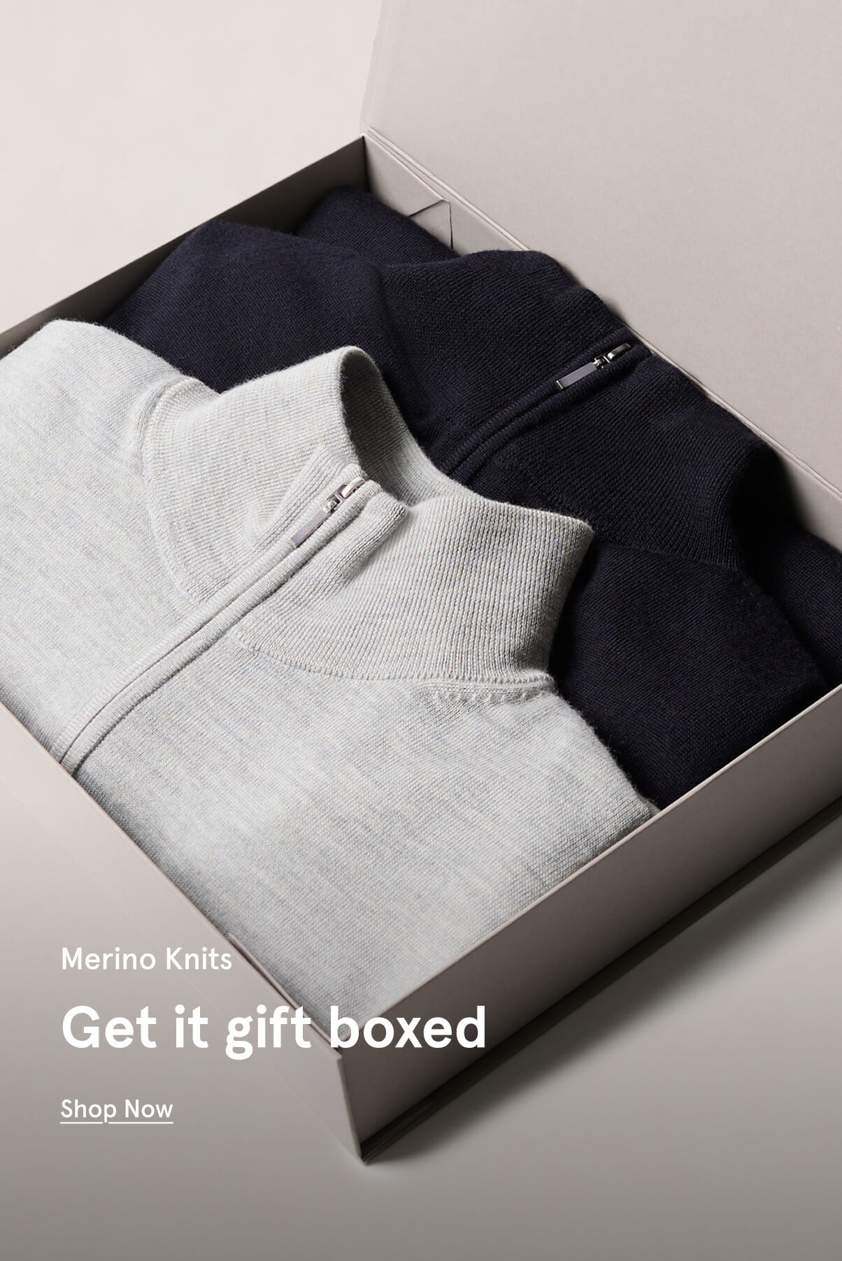 Get it gift boxed merino knits | UK