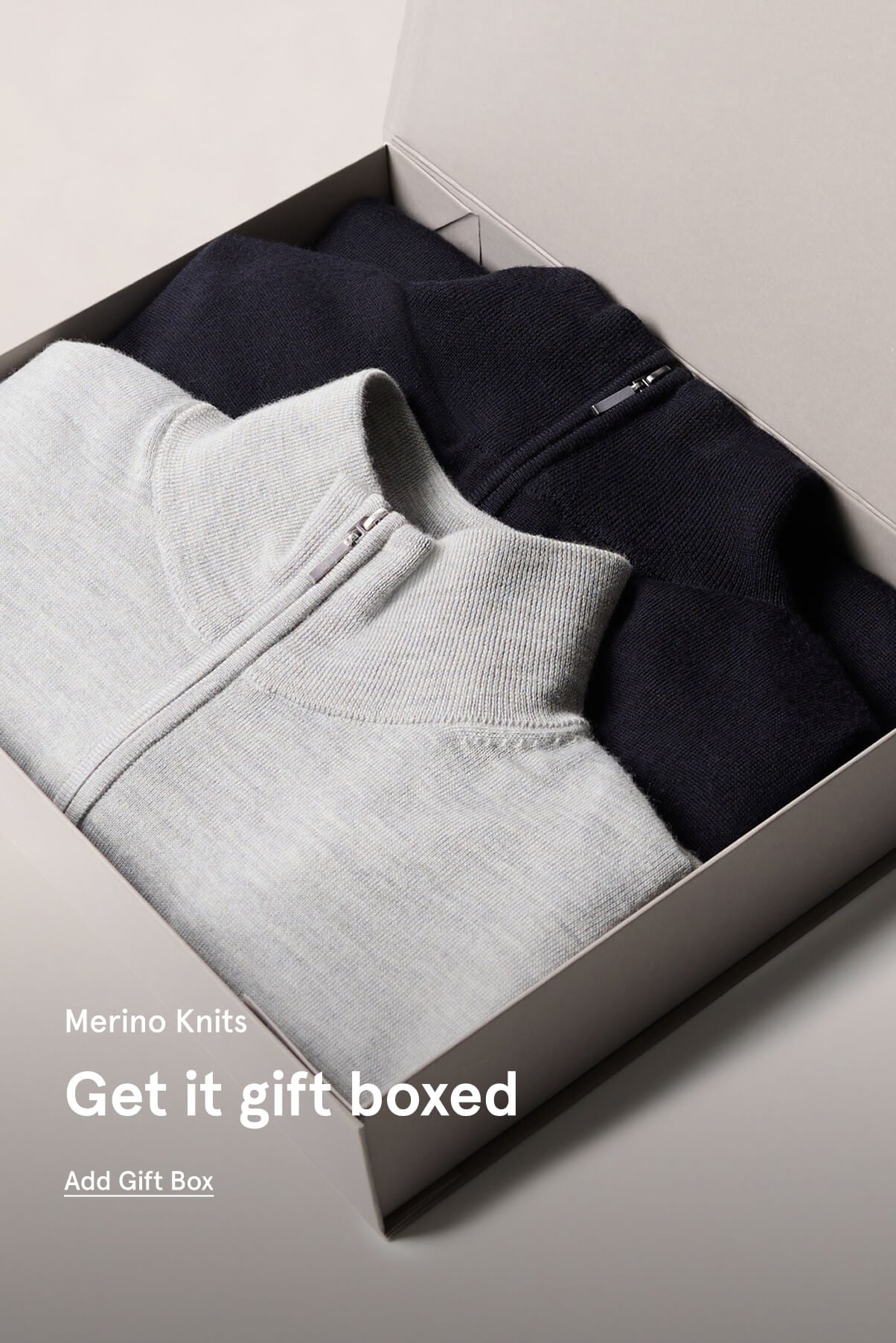 Get it gift boxed merino knits | UK